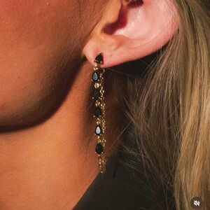 Feed Me Gems Black Teardrop Earrings